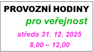 Provozní doba Vánoce 2025_BANNER
