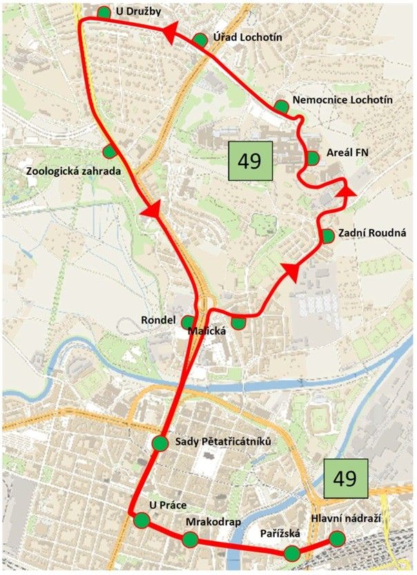 Trolejbus49_skrzFN_od 1-1-2026_trasaMAPA Trolejbus49_skrzFN_od 1-1-2026_trasaMAPA