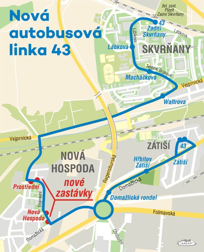 ZZ_250227_MAPA_busMHDč43+novéZastávkyNHospoda_byRAMAP_FINcampt